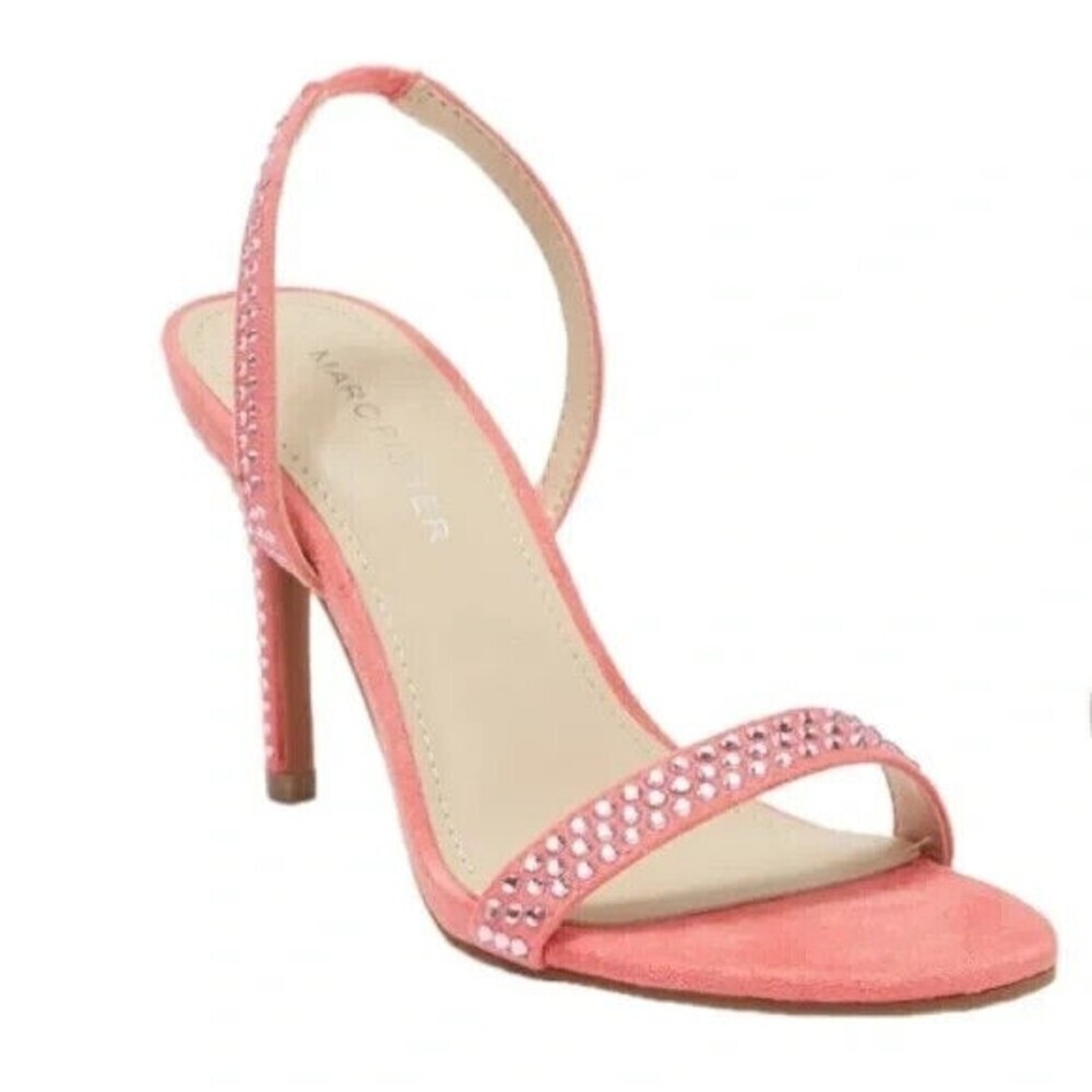 Marc Fisher Women Pink‎ Rhinestone Betila Heel sandals 9.5